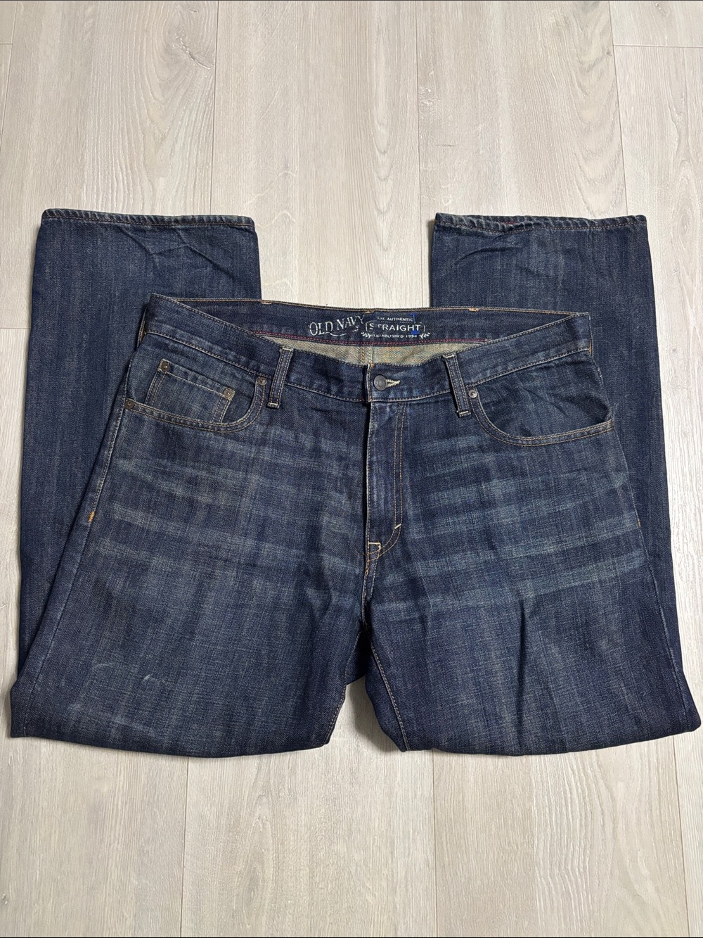 🔥BUNDLESALE Men’s 36/30 Old Navy Straight Jeans in Dark Indigo Blue
